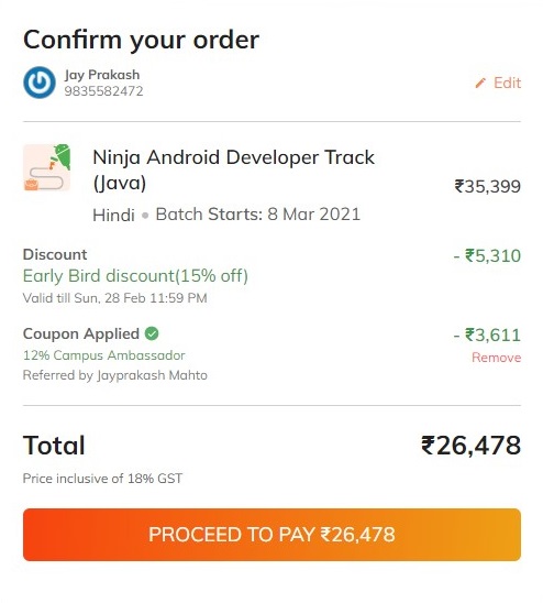 Coding Ninjas Career Track Web Developement Course