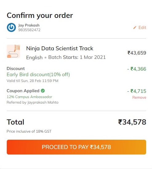 Coding Ninjas Data Scientist Career Track