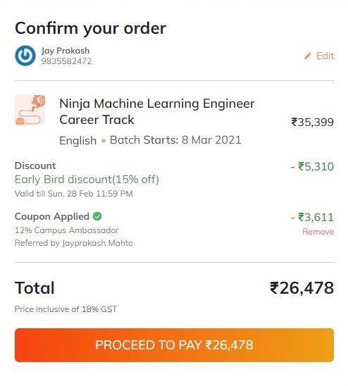 Coding Ninjas Career Track Machine Learning Course
